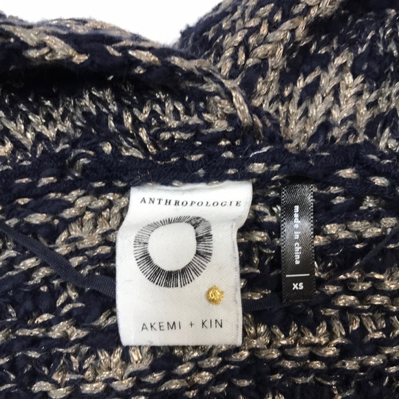 🍄 Anthropologie Akemi + Kin Navy Marin Cardigan - Picture 2 of 12